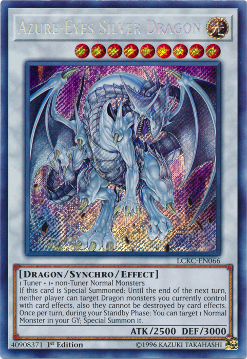 Azure-Eyes Silver Dragon [LCKC-EN066] Secret Rare | Arkham Games and Comics