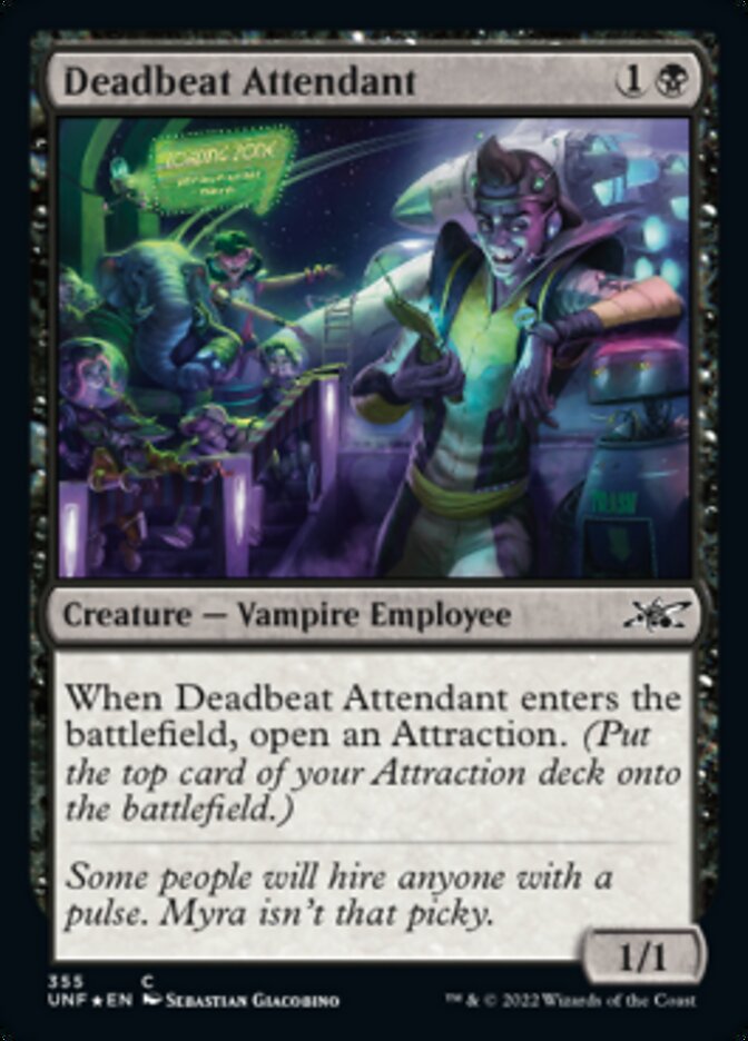 Deadbeat Attendant (Galaxy Foil) [Unfinity] | Arkham Games and Comics