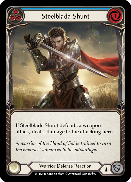 Steelblade Shunt (Blue) [WTR128-R] (Welcome to Rathe)  Alpha Print Rainbow Foil | Arkham Games and Comics