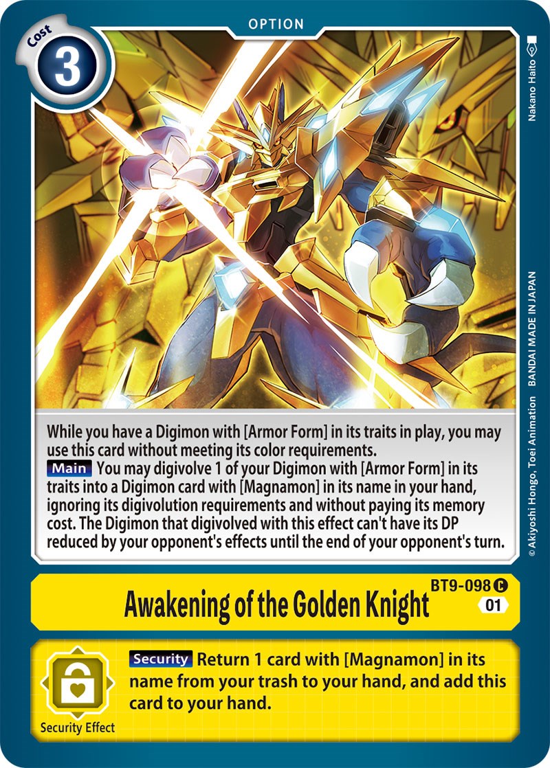 Awakening of the Golden Knight [BT9-098] [X Record] | Arkham Games and Comics