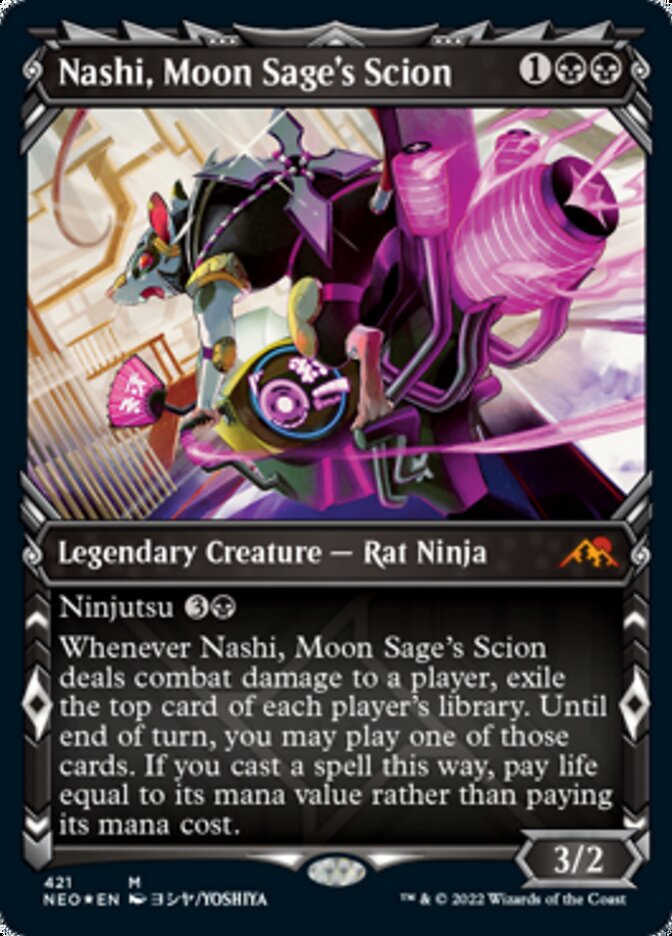 Nashi, Moon Sage's Scion (Showcase) (Foil Etched) [Kamigawa: Neon Dynasty] | Arkham Games and Comics