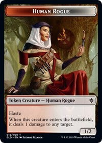 Human Rogue // Food (16) Double-sided Token [Throne of Eldraine Tokens] | Arkham Games and Comics