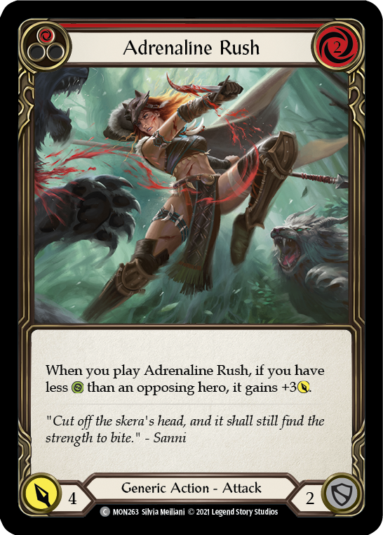 Adrenaline Rush (Red) [MON263-RF] (Monarch)  1st Edition Rainbow Foil | Arkham Games and Comics