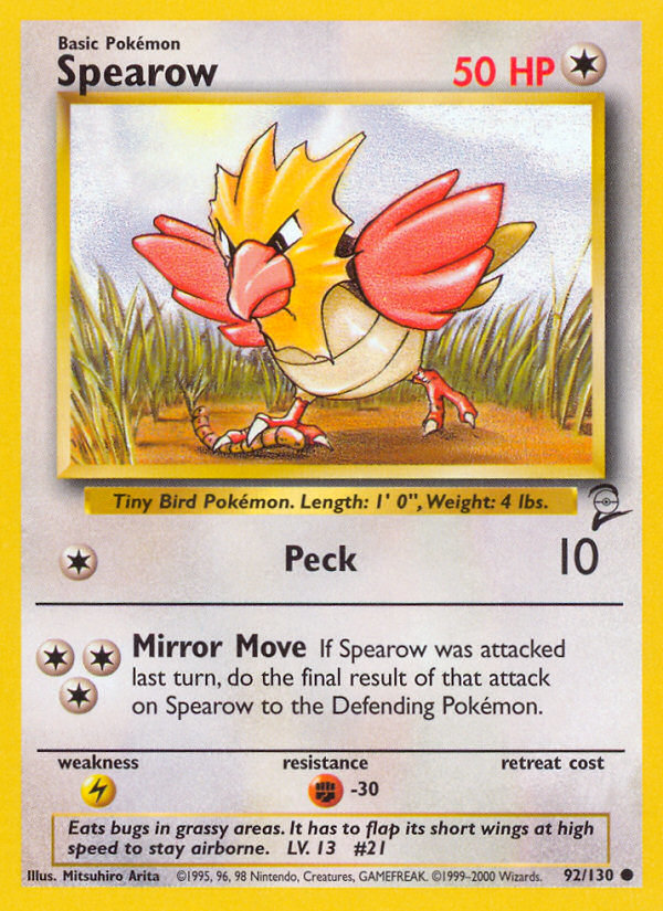 Spearow (92/130) [Base Set 2] | Arkham Games and Comics