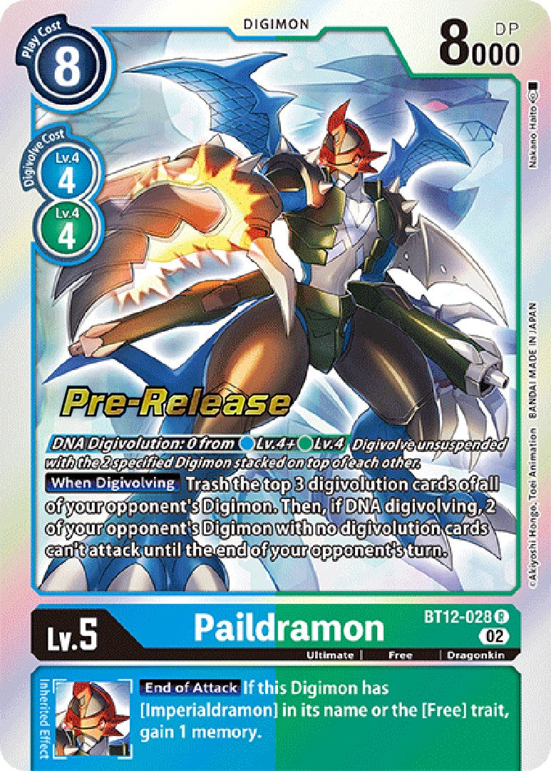 Paildramon [BT12-028] [Across Time Pre-Release Cards] | Arkham Games and Comics