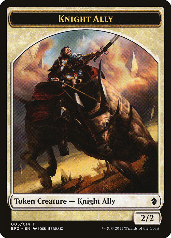 Knight Ally [Battle for Zendikar Tokens] | Arkham Games and Comics