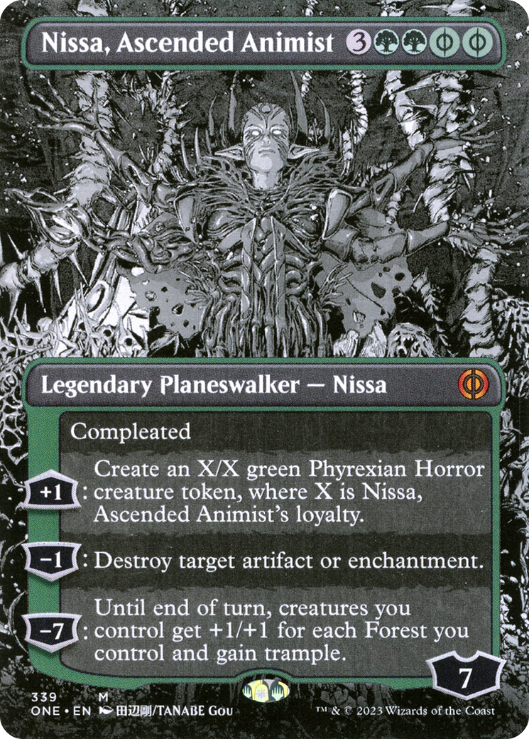 Nissa, Ascended Animist (Borderless Manga) [Phyrexia: All Will Be One] | Arkham Games and Comics