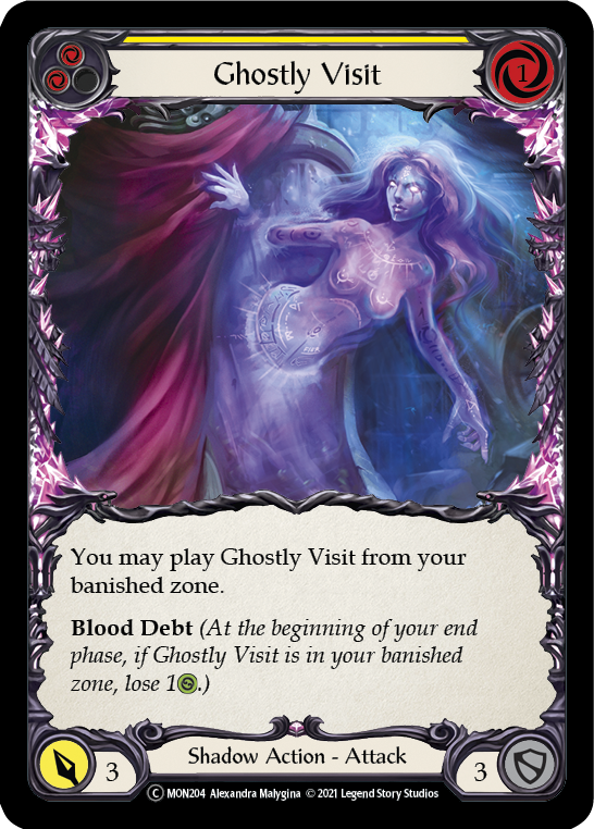 Ghostly Visit (Yellow) [U-MON204-RF] (Monarch Unlimited)  Unlimited Rainbow Foil | Arkham Games and Comics