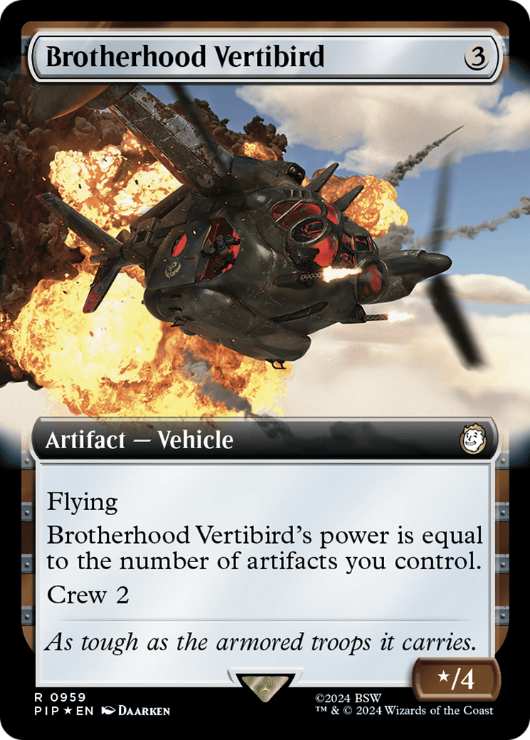 Brotherhood Vertibird (Extended Art) (Surge Foil) [Fallout] | Arkham Games and Comics