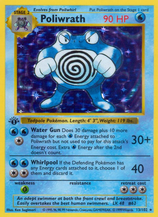 Poliwrath (13/102) (Shadowless) [Base Set 1st Edition] | Arkham Games and Comics