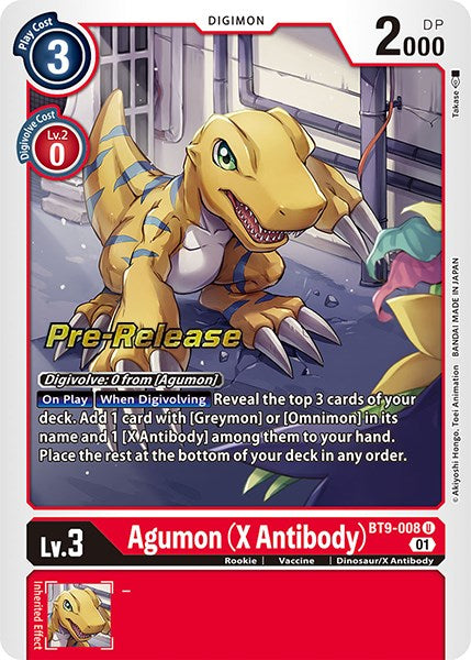 Agumon (X Antibody) [BT9-008] [X Record Pre-Release Promos] | Arkham Games and Comics