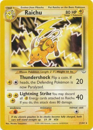 Raichu (21/64) [Neo Revelation Unlimited] | Arkham Games and Comics