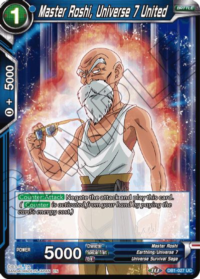 Master Roshi, Universe 7 United (Reprint) (DB1-027) [Battle Evolution Booster] | Arkham Games and Comics