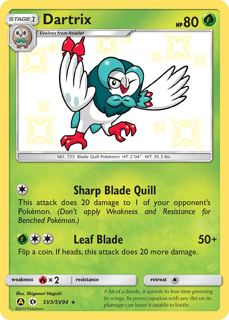 Dartrix (SV3/SV94) [Sun & Moon: Hidden Fates - Shiny Vault] | Arkham Games and Comics