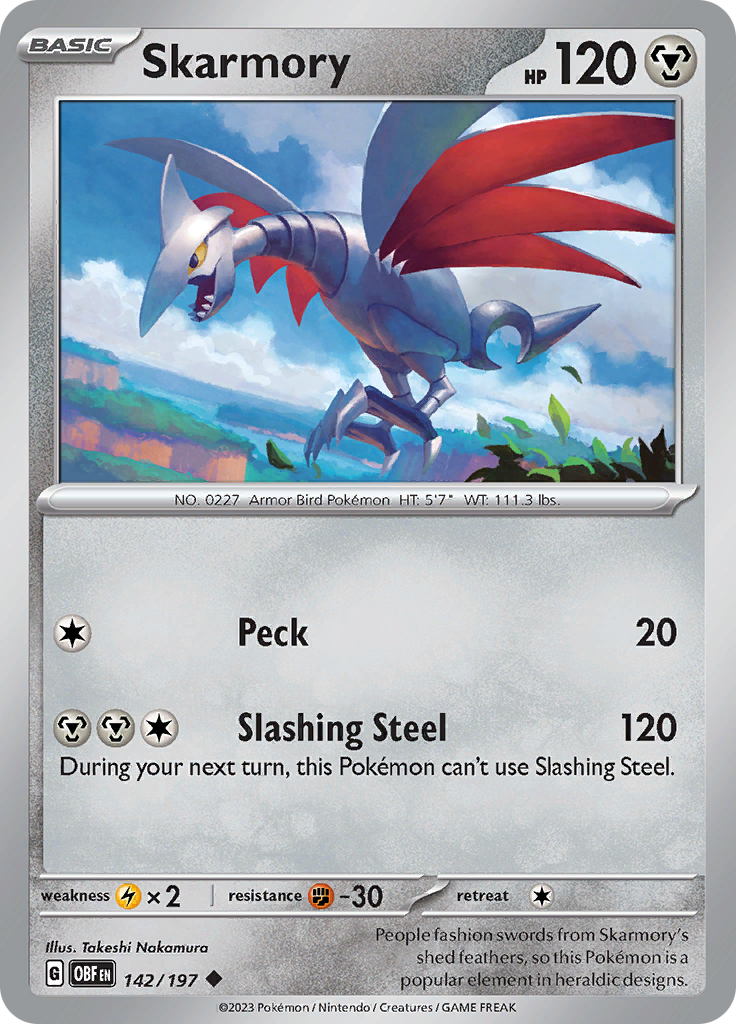 Skarmory (142/197) [Scarlet & Violet: Obsidian Flames] | Arkham Games and Comics