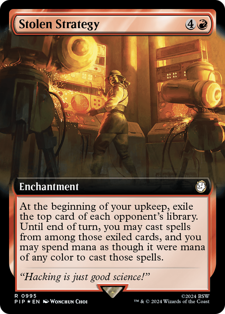 Stolen Strategy (Extended Art) (Surge Foil) [Fallout] | Arkham Games and Comics