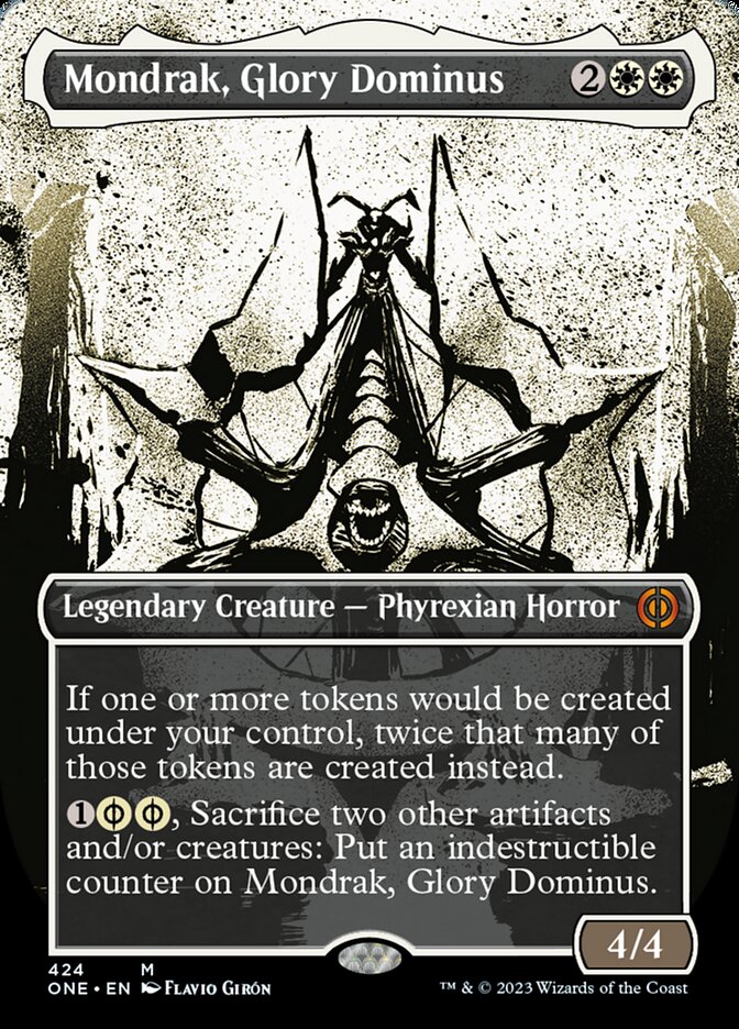 Mondrak, Glory Dominus (Borderless Ichor Step-and-Compleat Foil) [Phyrexia: All Will Be One] | Arkham Games and Comics