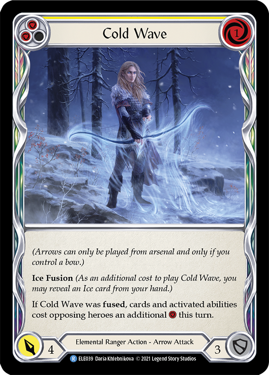 Cold Wave (Yellow) [ELE039] (Tales of Aria)  1st Edition Rainbow Foil | Arkham Games and Comics