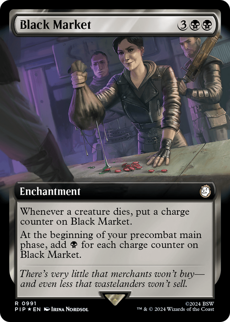 Black Market (Extended Art) (Surge Foil) [Fallout] | Arkham Games and Comics