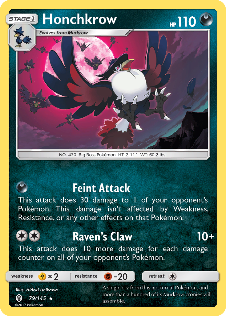 Honchkrow (79/145) [Sun & Moon: Guardians Rising] | Arkham Games and Comics