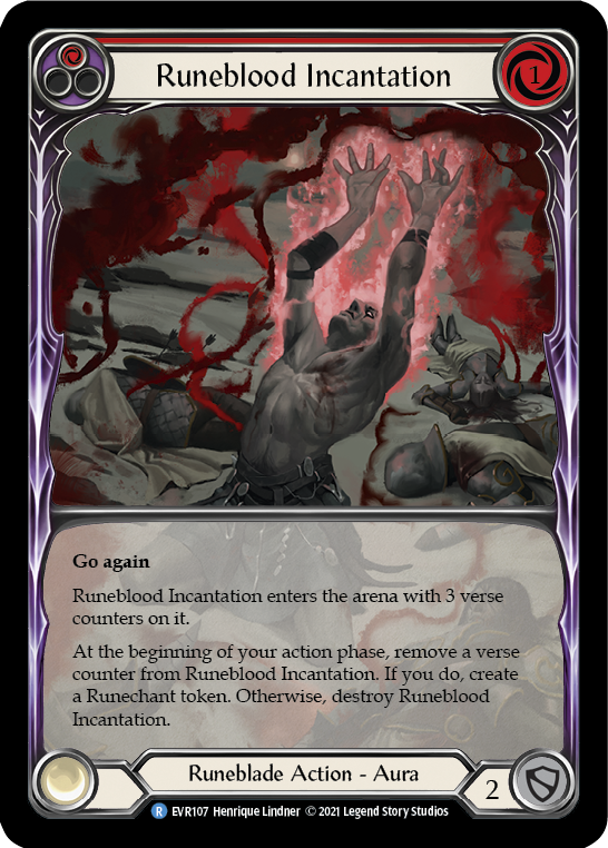 Runeblood Incantation (Red) [EVR107] (Everfest)  1st Edition Extended Art Rainbow Foil | Arkham Games and Comics