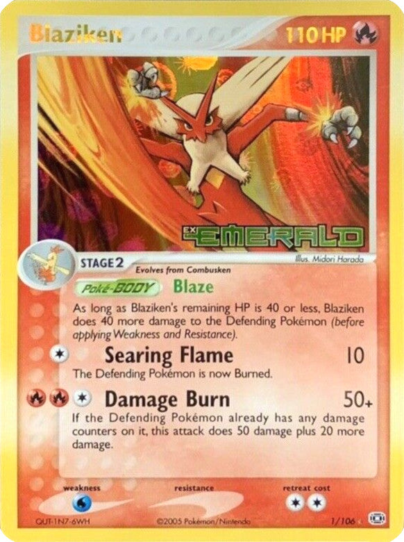 Blaziken (1/106) (Stamped) [EX: Emerald] | Arkham Games and Comics