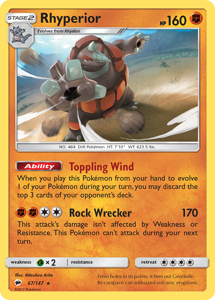 Rhyperior (67/147) [Sun & Moon: Burning Shadows] | Arkham Games and Comics