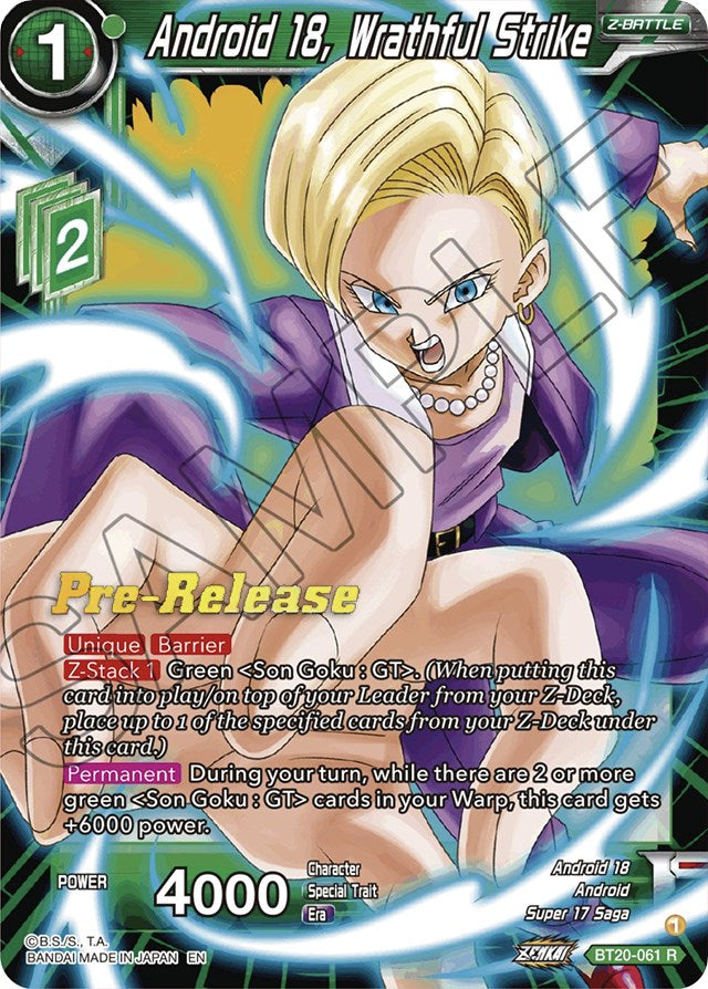 Android 18, Wrathful Strike (BT20-061) [Power Absorbed Prerelease Promos] | Arkham Games and Comics