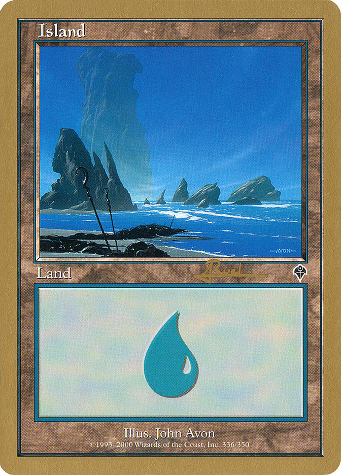 Island (ar336) (Antoine Ruel) [World Championship Decks 2001] | Arkham Games and Comics