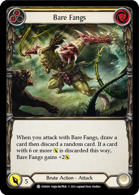 Bare Fangs (Yellow) [EVR009] (Everfest)  1st Edition Rainbow Foil | Arkham Games and Comics