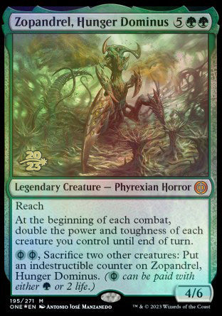 Zopandrel, Hunger Dominus [Phyrexia: All Will Be One Prerelease Promos] | Arkham Games and Comics