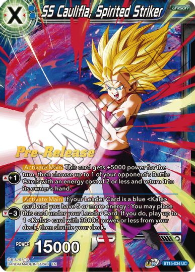 SS Caulifla, Spirited Striker (BT15-034) [Saiyan Showdown Prerelease Promos] | Arkham Games and Comics