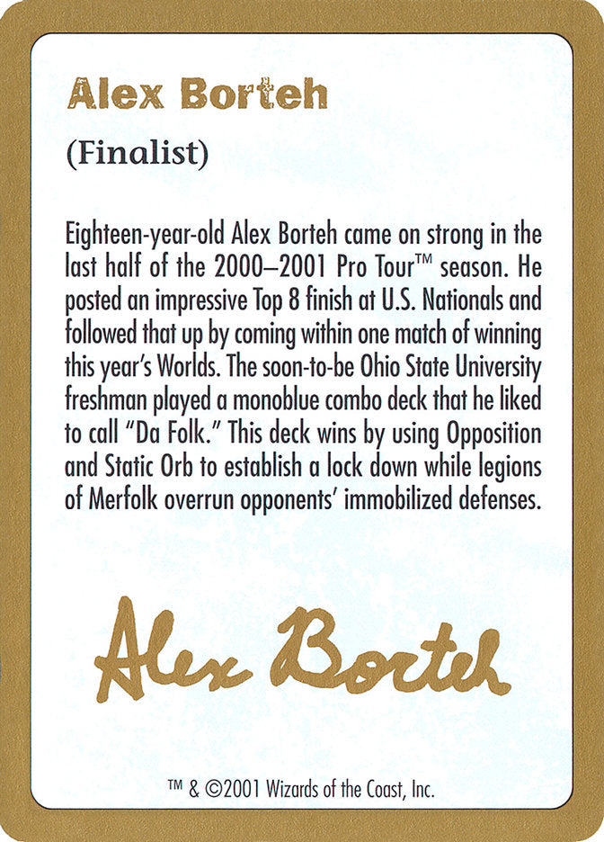 Alex Borteh Bio [World Championship Decks 2001] | Arkham Games and Comics