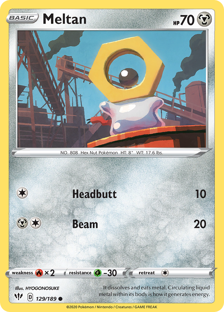 Meltan (129/189) [Sword & Shield: Darkness Ablaze] | Arkham Games and Comics