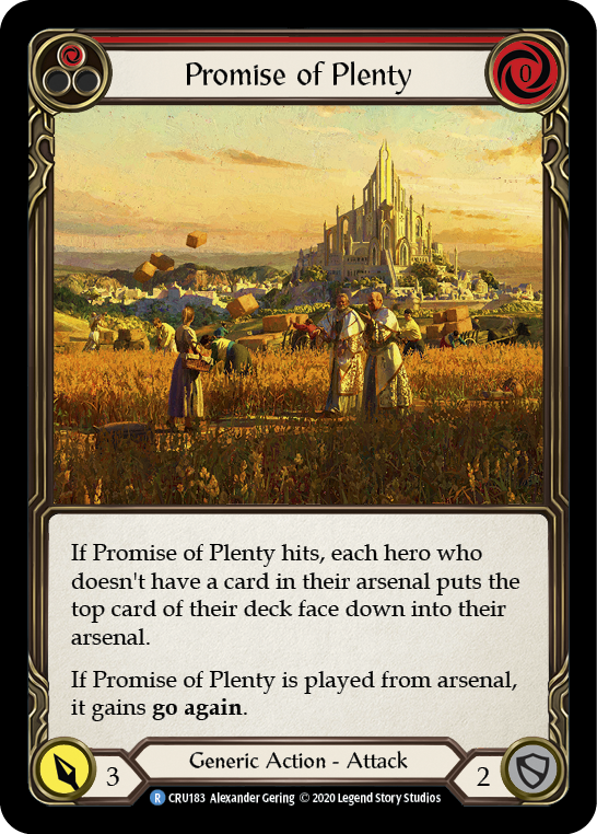 Promise of Plenty (Red) [CRU183] (Crucible of War)  1st Edition Normal | Arkham Games and Comics