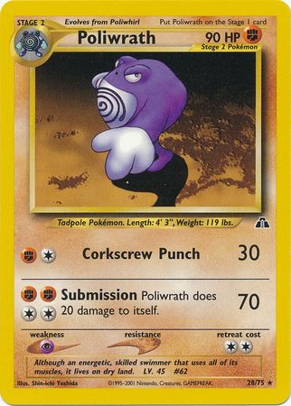 Poliwrath (28/75) [Neo Discovery Unlimited] | Arkham Games and Comics