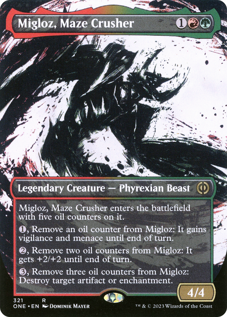 Migloz, Maze Crusher (Borderless Ichor) [Phyrexia: All Will Be One] | Arkham Games and Comics