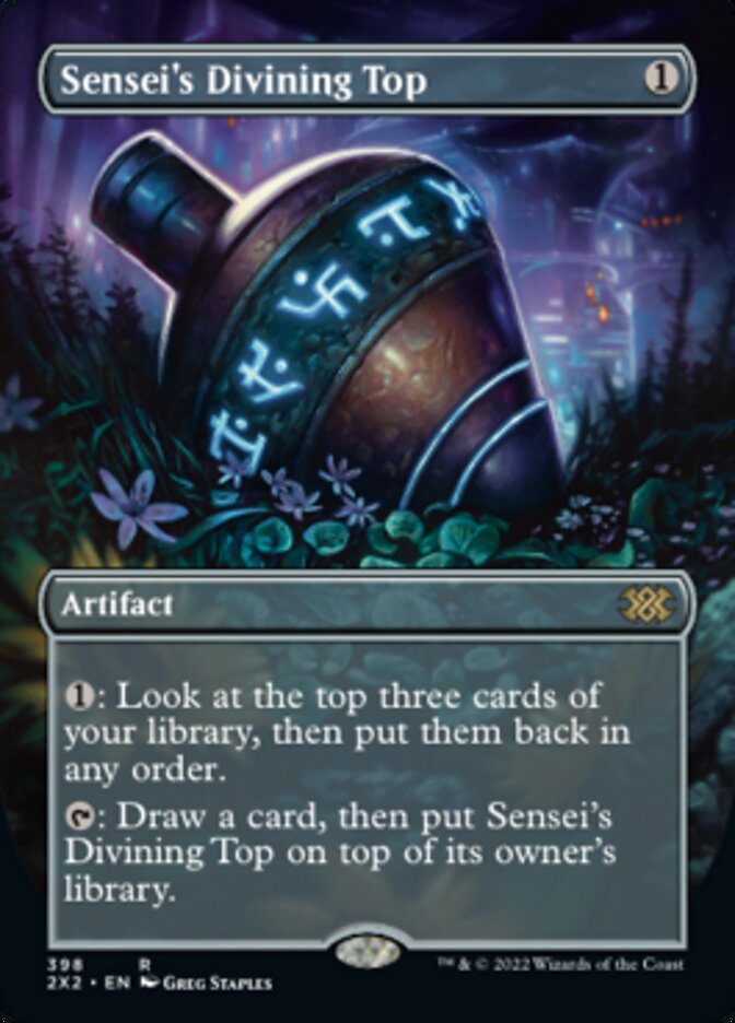 Sensei's Divining Top (Borderless Alternate Art) [Double Masters 2022] | Arkham Games and Comics