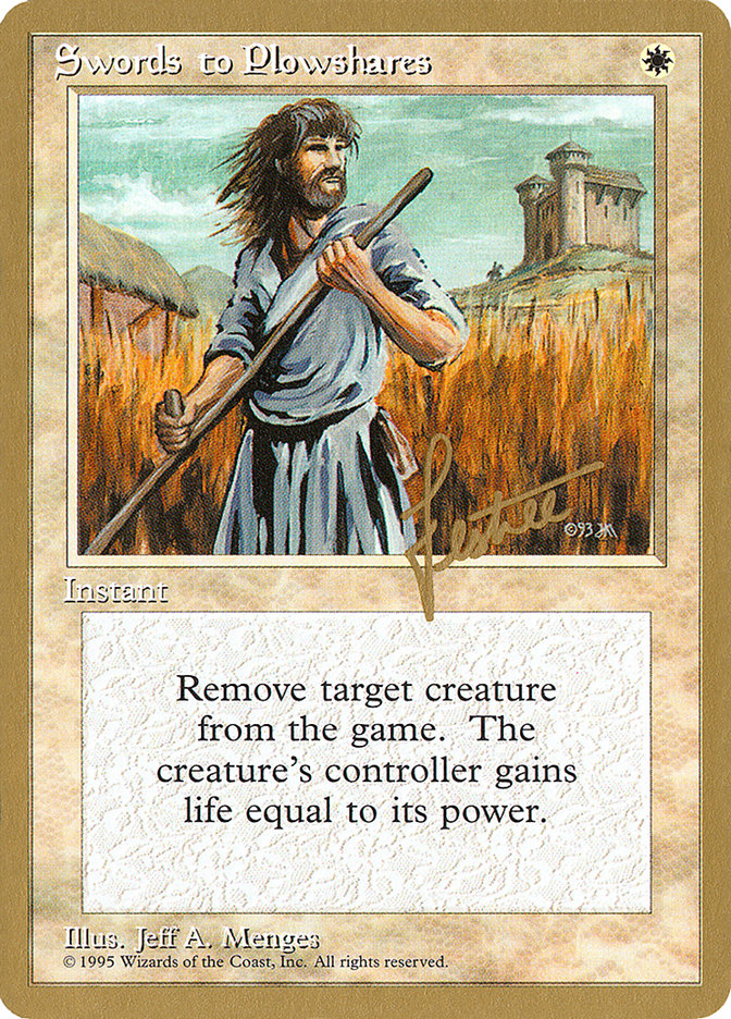 Swords to Plowshares (Bertrand Lestree) [Pro Tour Collector Set] | Arkham Games and Comics