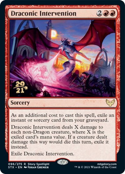 Draconic Intervention [Strixhaven: School of Mages Prerelease Promos] | Arkham Games and Comics