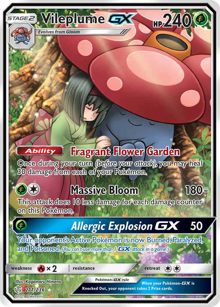 Vileplume GX (211/236) [Sun & Moon: Cosmic Eclipse] | Arkham Games and Comics