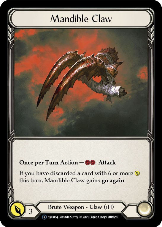 Mandible Claw [U-CRU004] (Crucible of War Unlimited)  Unlimited Rainbow Foil | Arkham Games and Comics