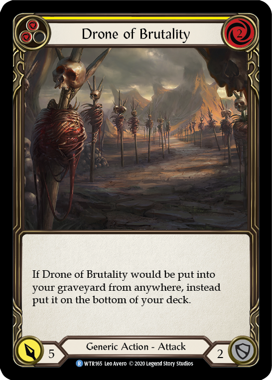 Drone of Brutality (Yellow) [U-WTR165] (Welcome to Rathe Unlimited)  Unlimited Rainbow Foil | Arkham Games and Comics