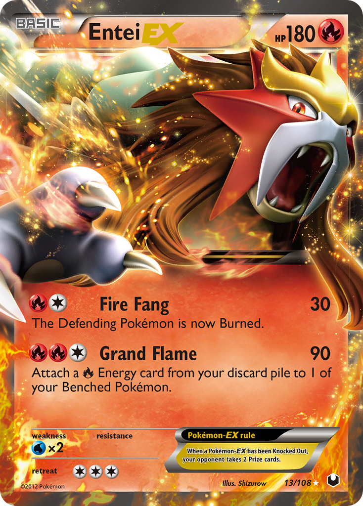 Entei EX (13/108) [Black & White: Dark Explorers] | Arkham Games and Comics