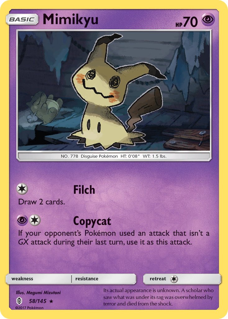 Mimikyu (58/145) (Theme Deck Exclusive) [Sun & Moon: Guardians Rising] | Arkham Games and Comics