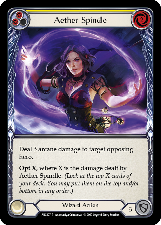 Aether Spindle (Yellow) [ARC127-R] (Arcane Rising)  1st Edition Normal | Arkham Games and Comics