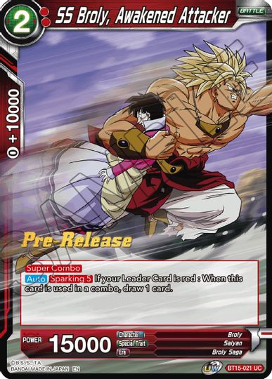 SS Broly, Awakened Attacker (BT15-021) [Saiyan Showdown Prerelease Promos] | Arkham Games and Comics