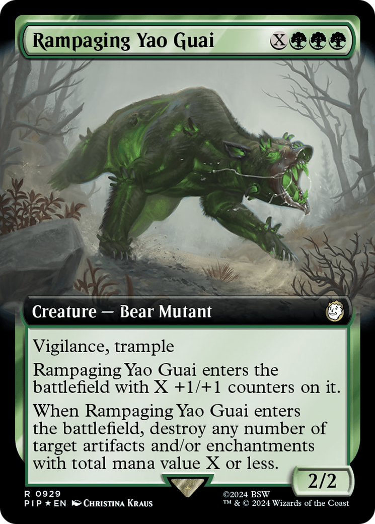 Rampaging Yao Guai (Extended Art) (Surge Foil) [Fallout] | Arkham Games and Comics