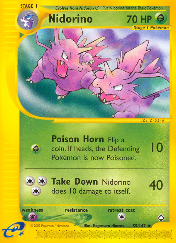 Nidorino (55/147) [Aquapolis] | Arkham Games and Comics