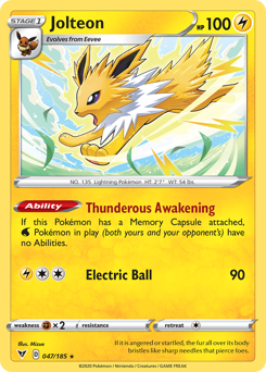 Jolteon (047/185) [Sword & Shield: Vivid Voltage] | Arkham Games and Comics